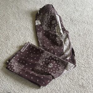 Brown bandana print pants! AMAZING for tailgates, cute for everyday
